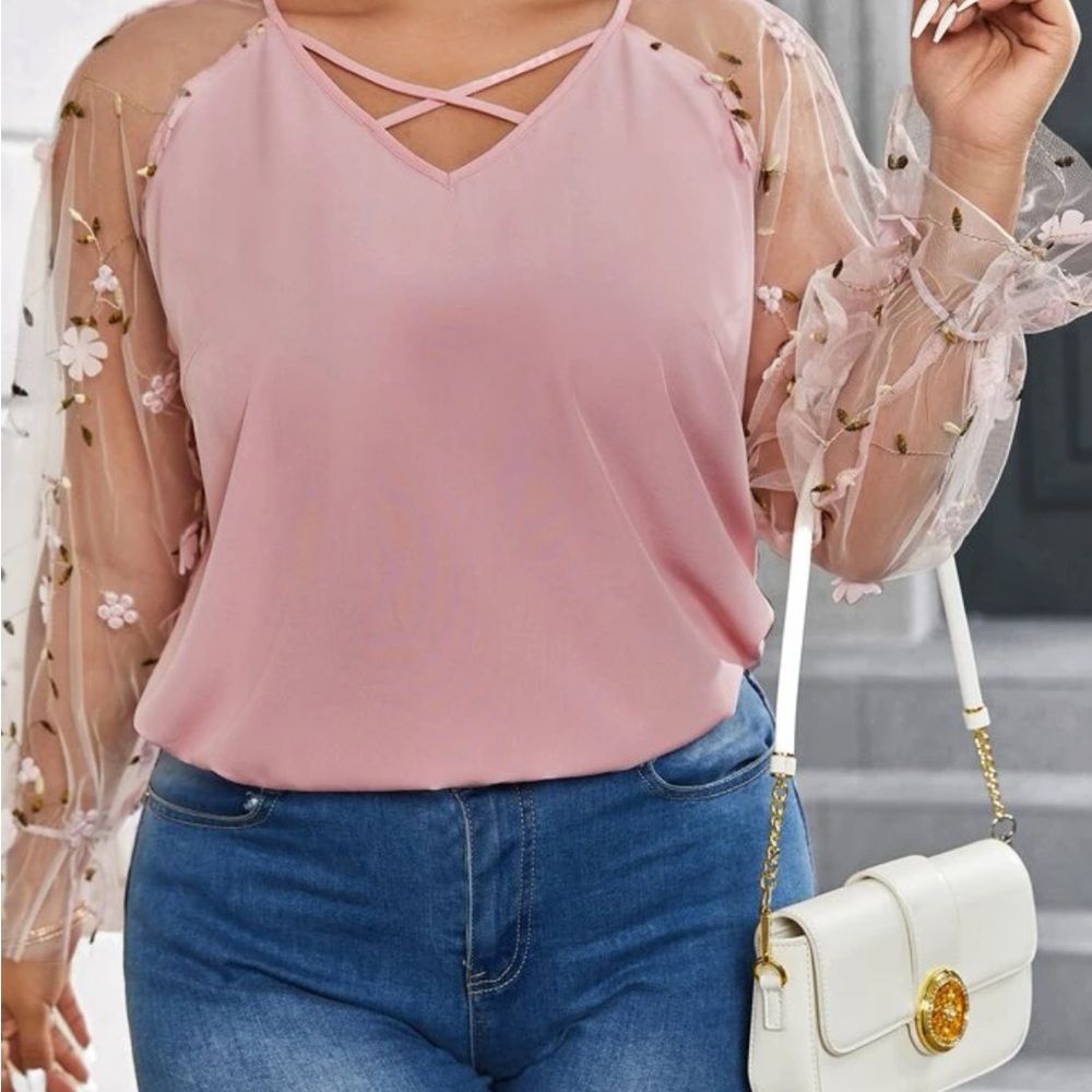 Shein, Women’s blouse, Pink, romantic XL Plus size